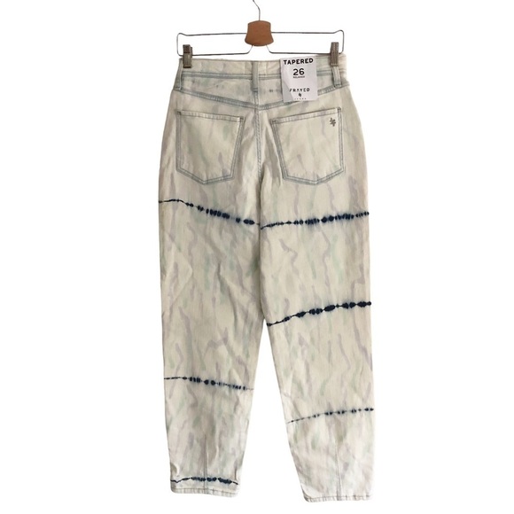 Frayed Jeans Relaxed Taper Tie Dye Jeans Size 26 NWT - Picture 12 of 13